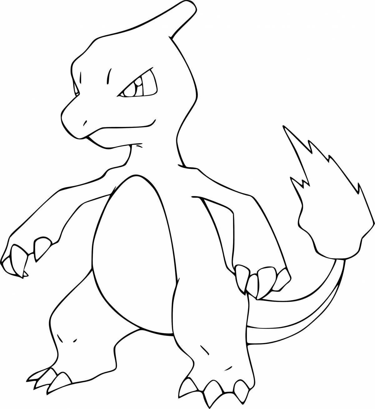Coloring page magic charmander pokemon