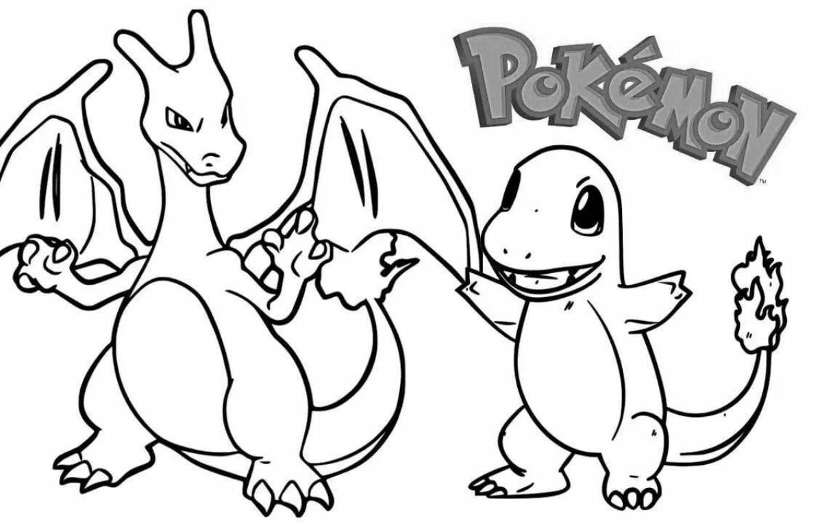 Awesome charmander pokemon coloring page