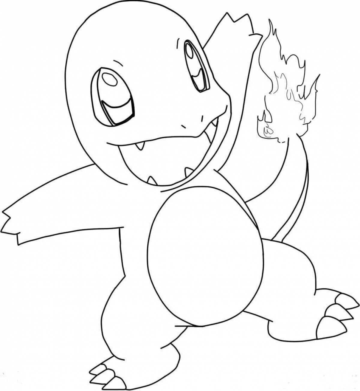 Coloring page wonderful charmander pokemon