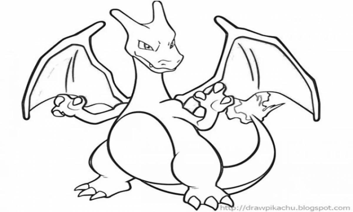 Dynamic charmander pokemon coloring page