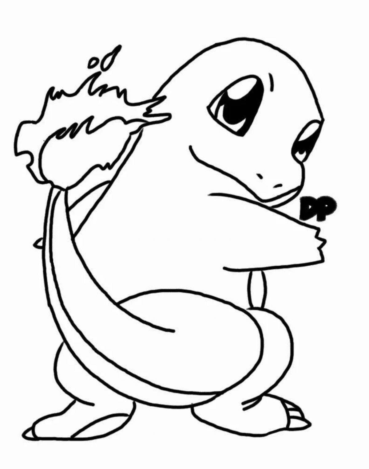 Amazing Charmander Pokemon Coloring Page