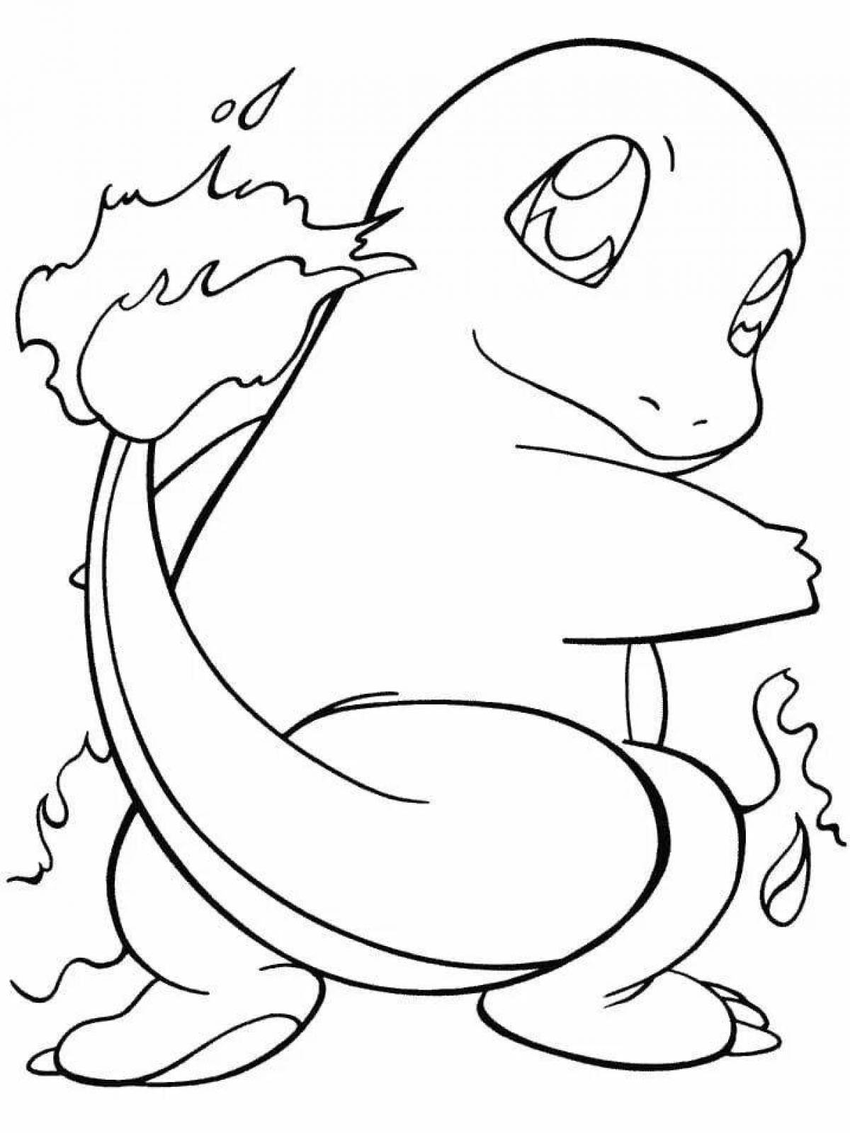 Attractive charmander pokemon coloring page