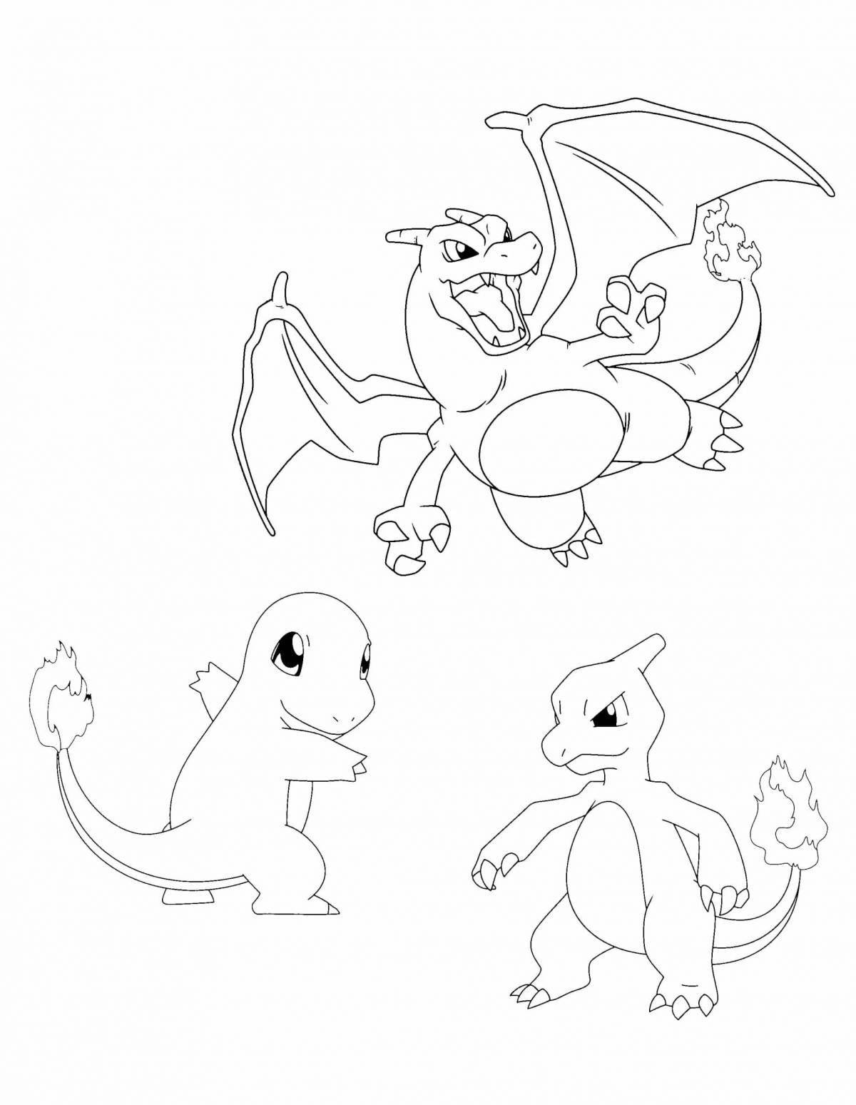 Impressive charmander pokemon coloring page