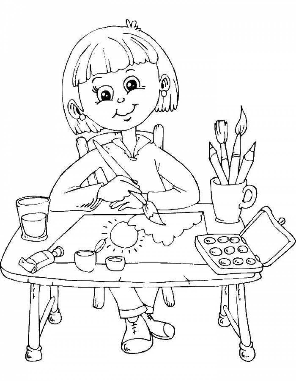 Playful school coloring book