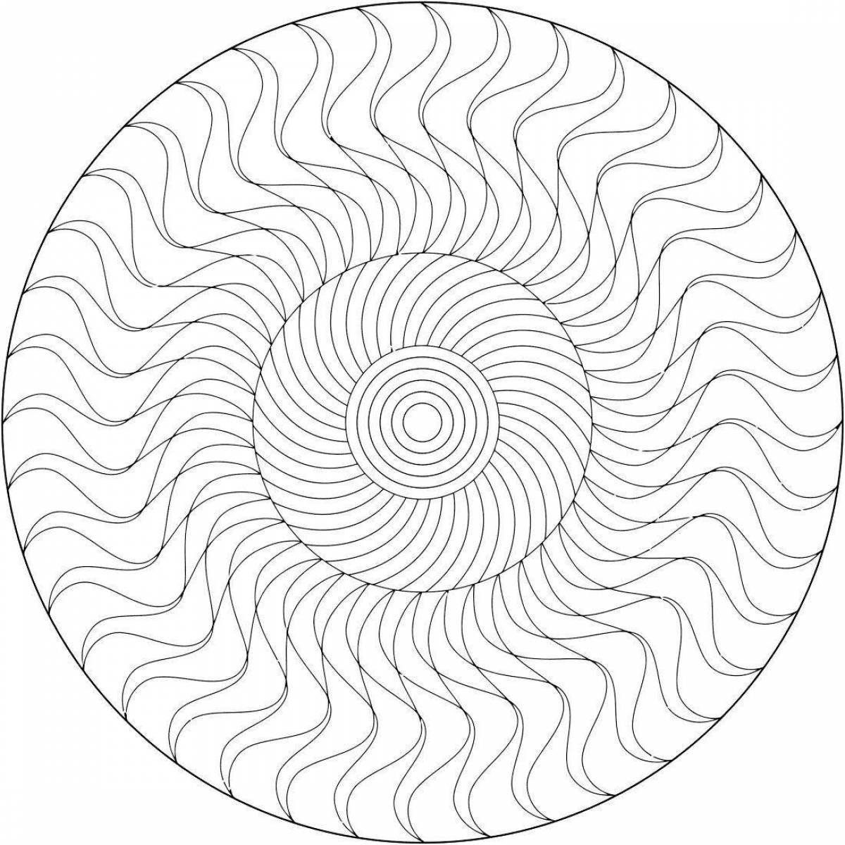 Glitter coloring spiral pattern