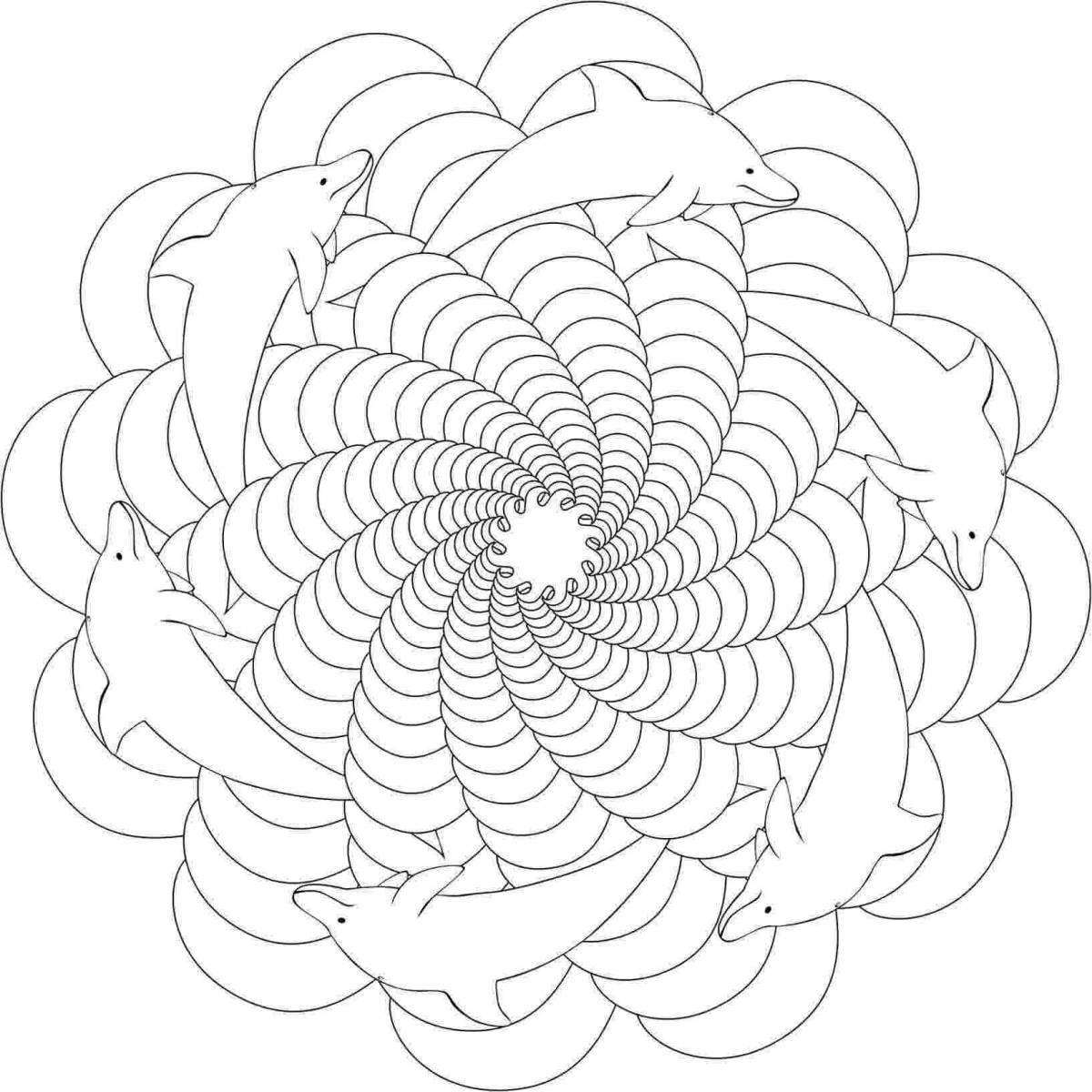 Joyful coloring spiral pattern