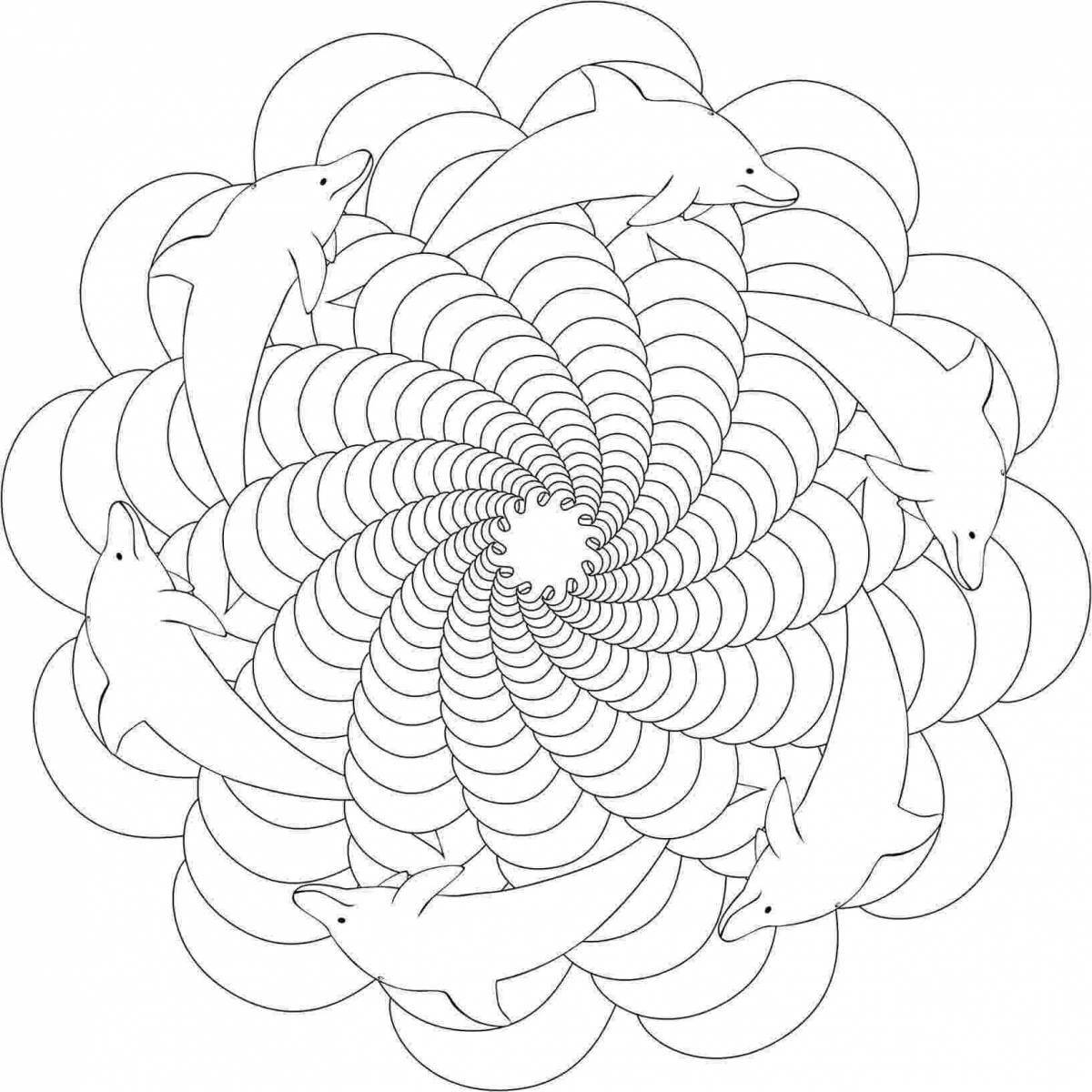 Joyful coloring spiral pattern