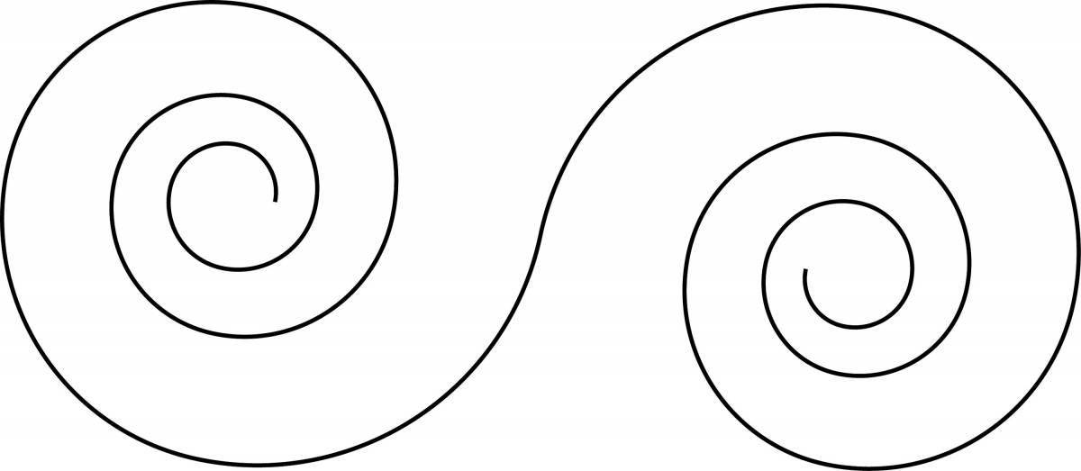 Гармоничная раскраска рисунок по спирали