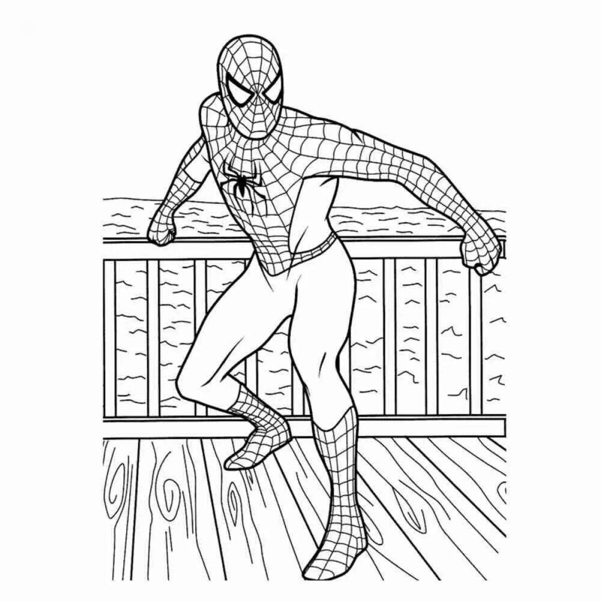 Brave Spiderman turn on coloring