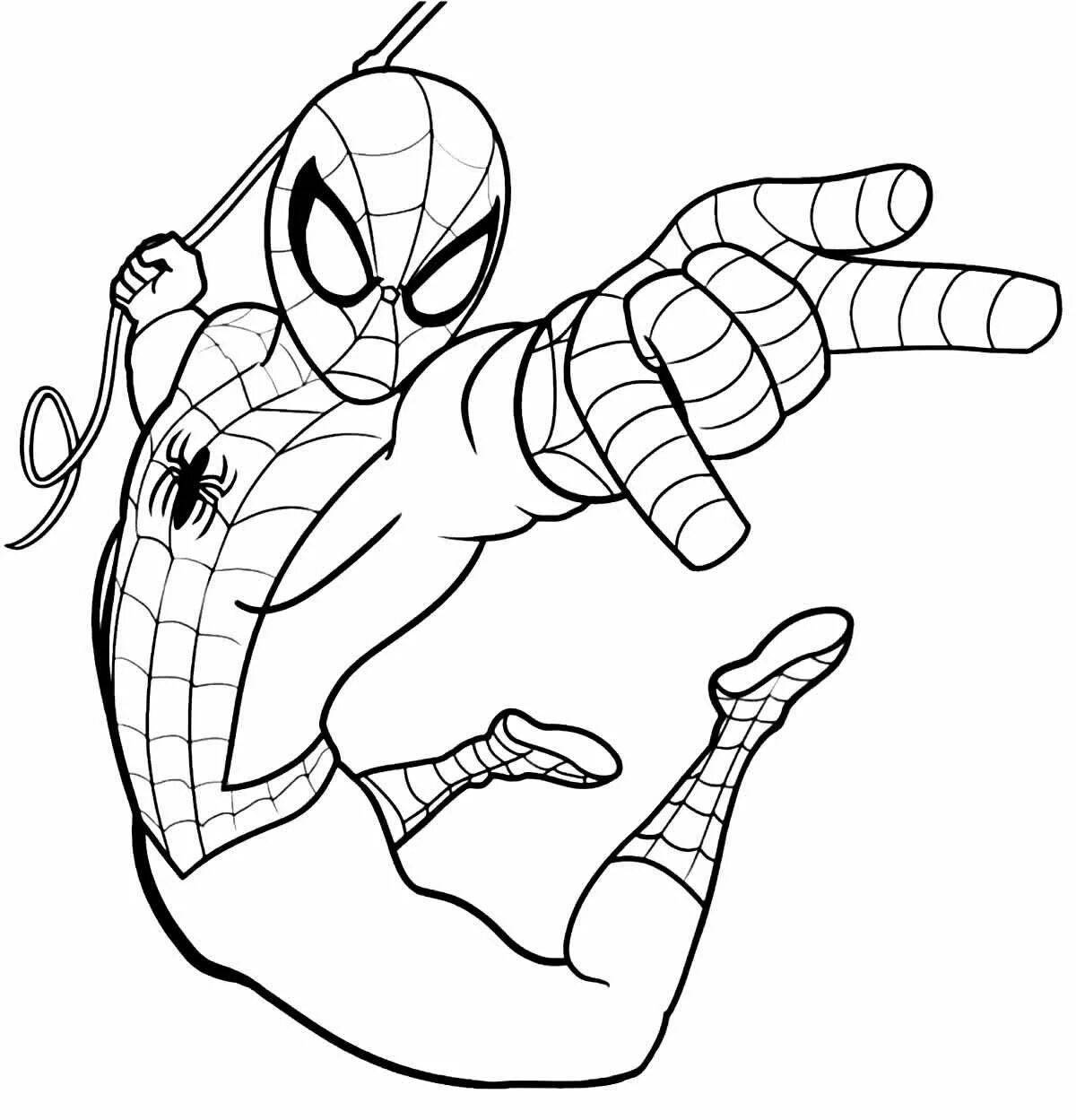 Energetic Spiderman turn on coloring