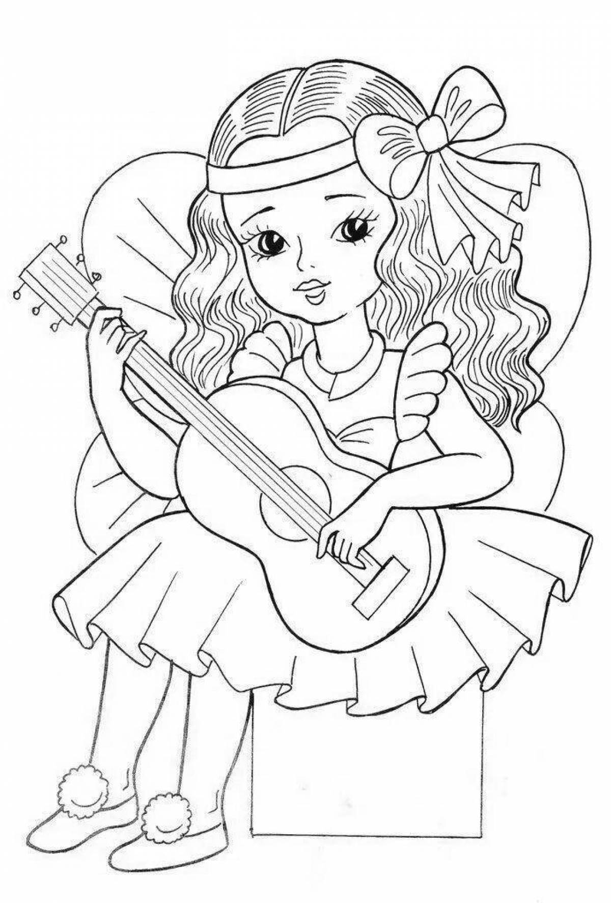 Glitter coloring pages for girls 2023