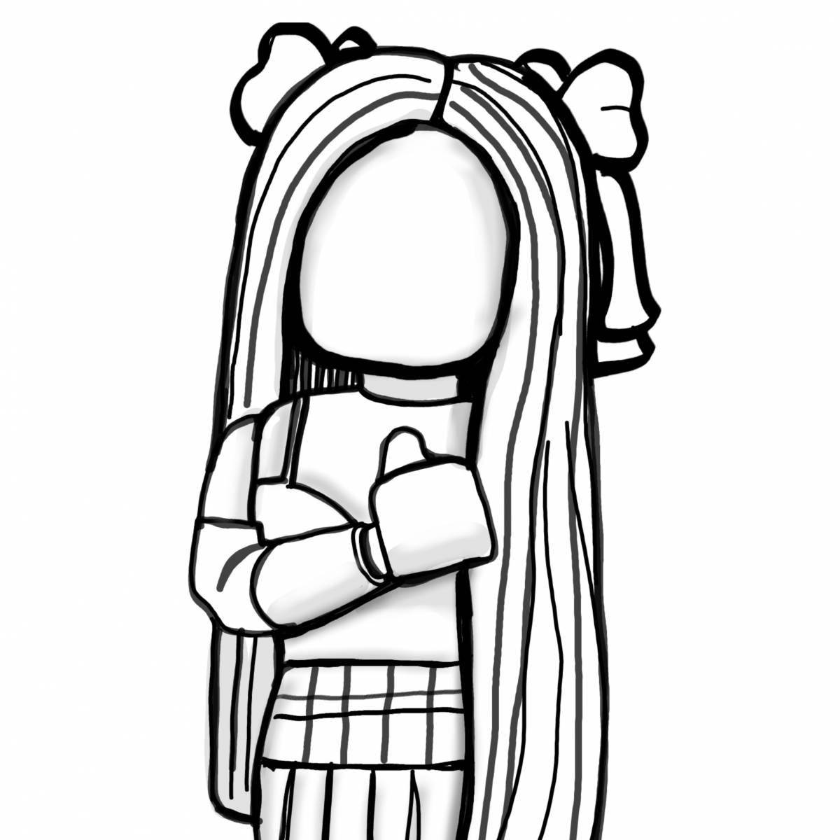 Colorful roblox queen coloring page