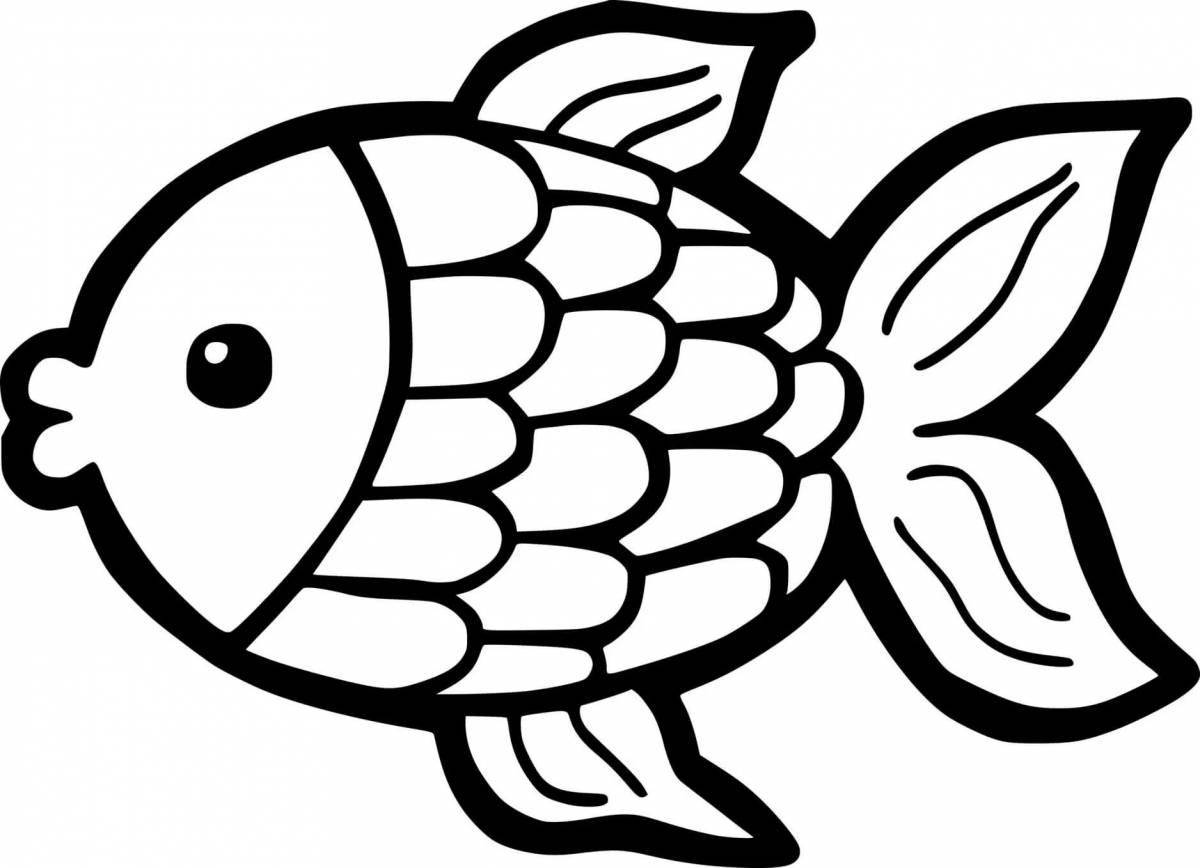 Веселая рыбка-раскраска для детей 2-3 лет