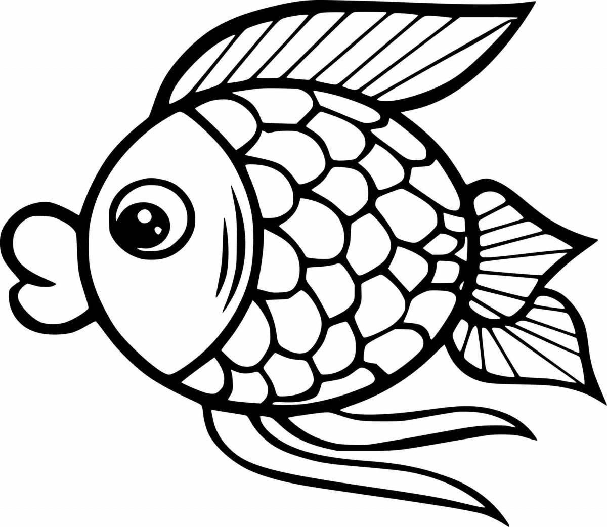 Fun coloring fish for children 2-3 years old