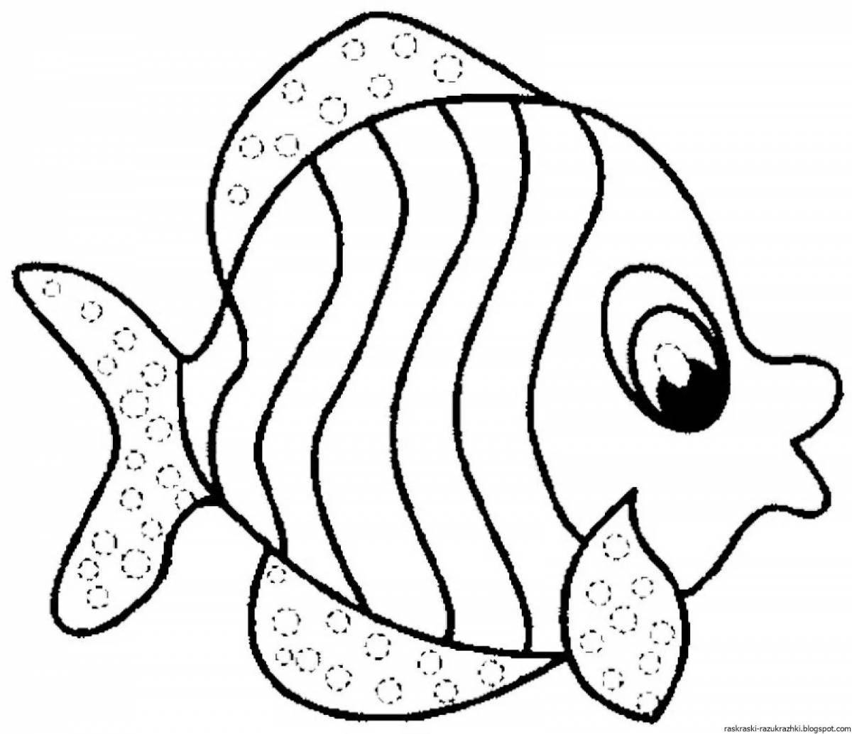 Adorable fish coloring book for 2-3 year olds
