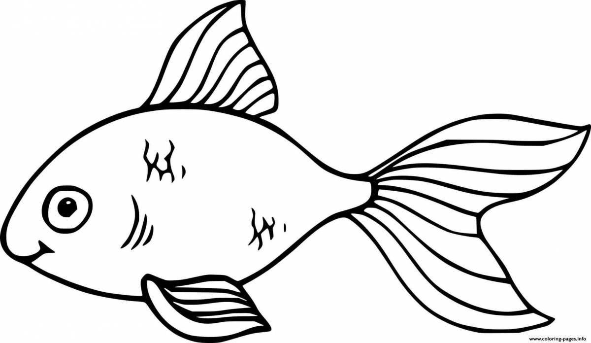 Раскраска сладкая рыбка для детей 2-3 лет