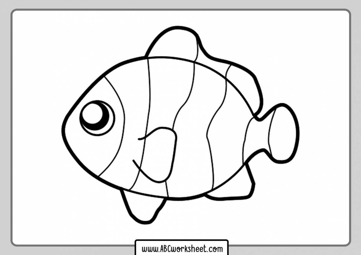 Fun coloring fish for 2-3 year olds