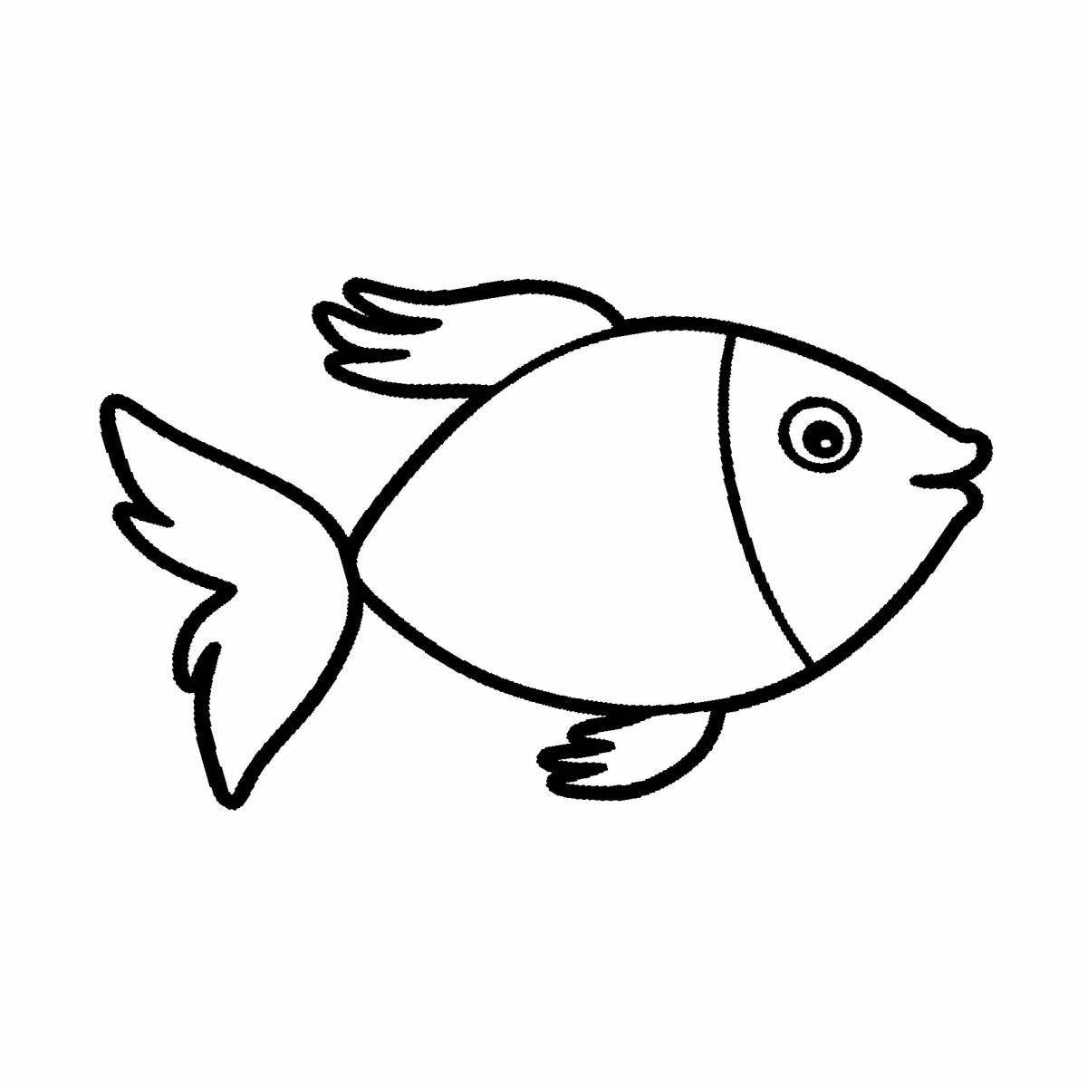 Захватывающая раскраска рыбка для детей 2-3 лет