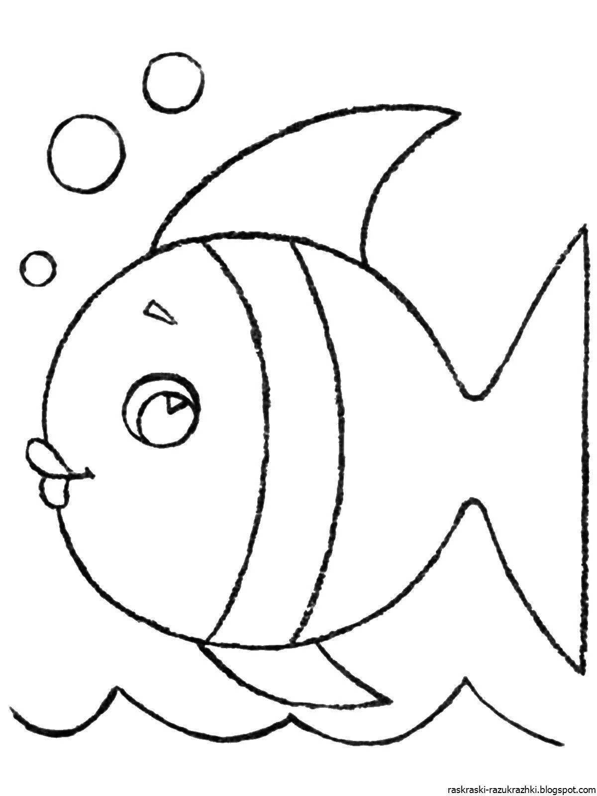 Awesome fish coloring pages for 2-3 year olds
