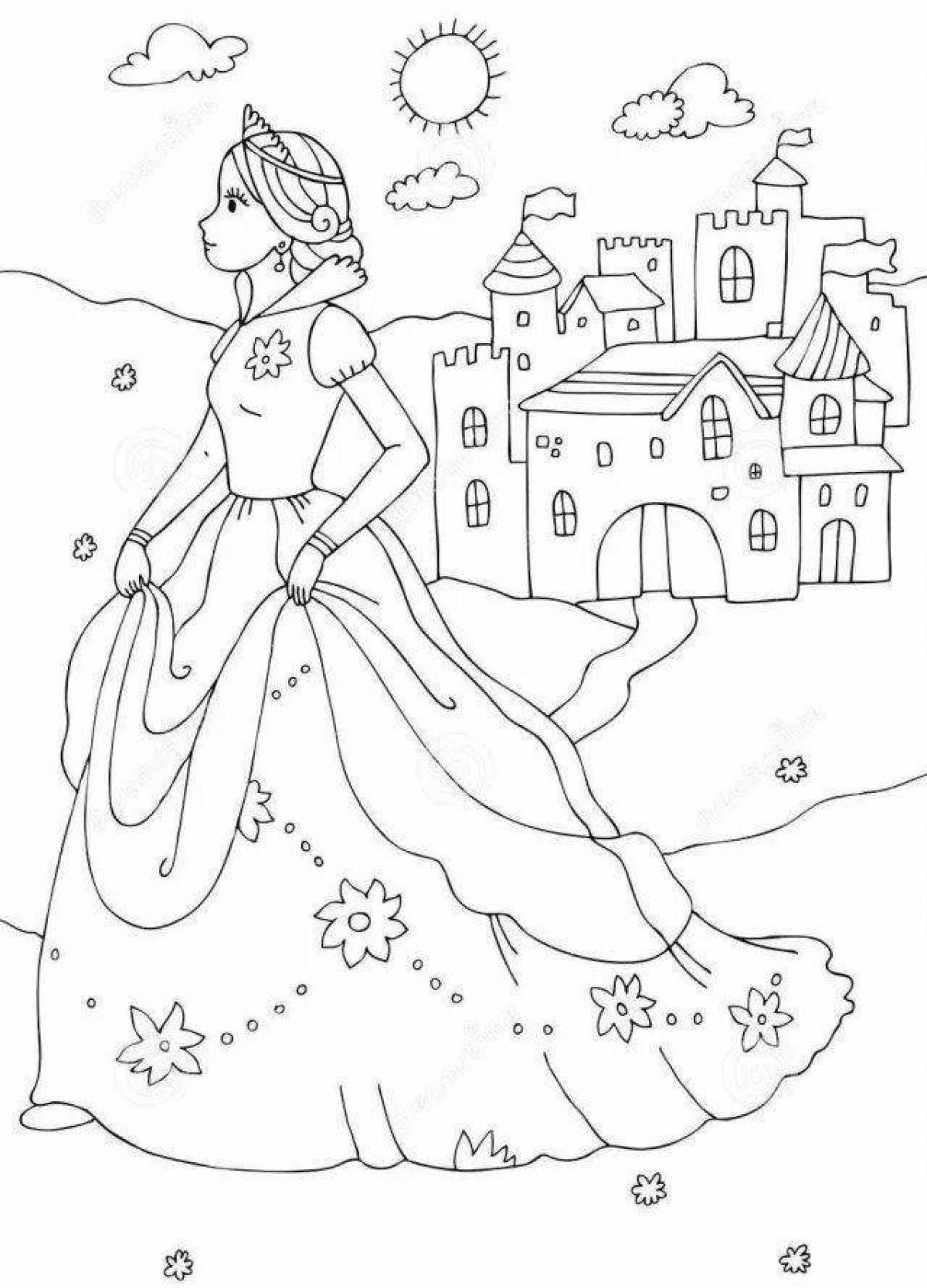 Fine coloring princess in the castle