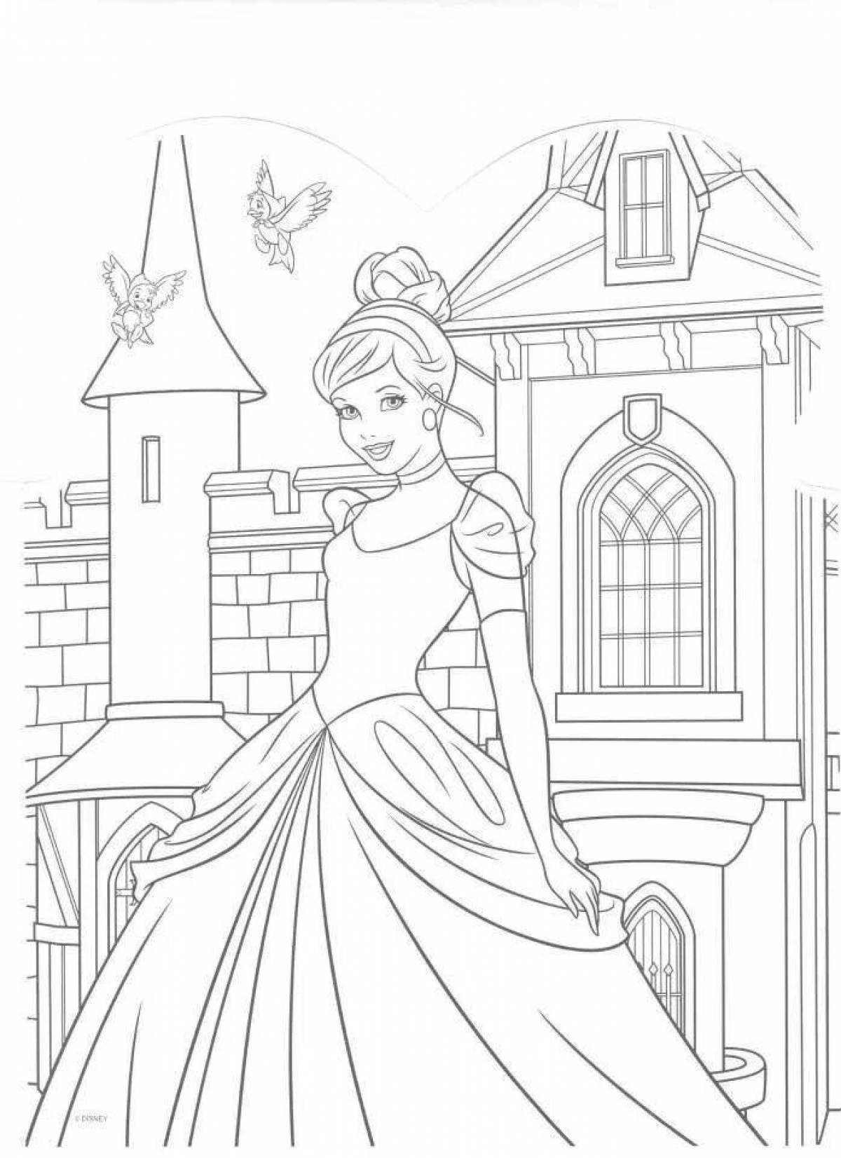 Dazzling coloring princess in the castle