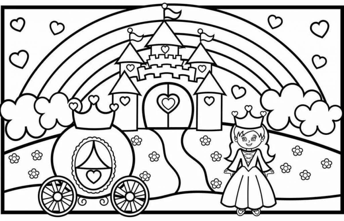 Раскраска Принцесса возвращается в замок, скачать и распечатать раскраску раздела Раскраски онлайн