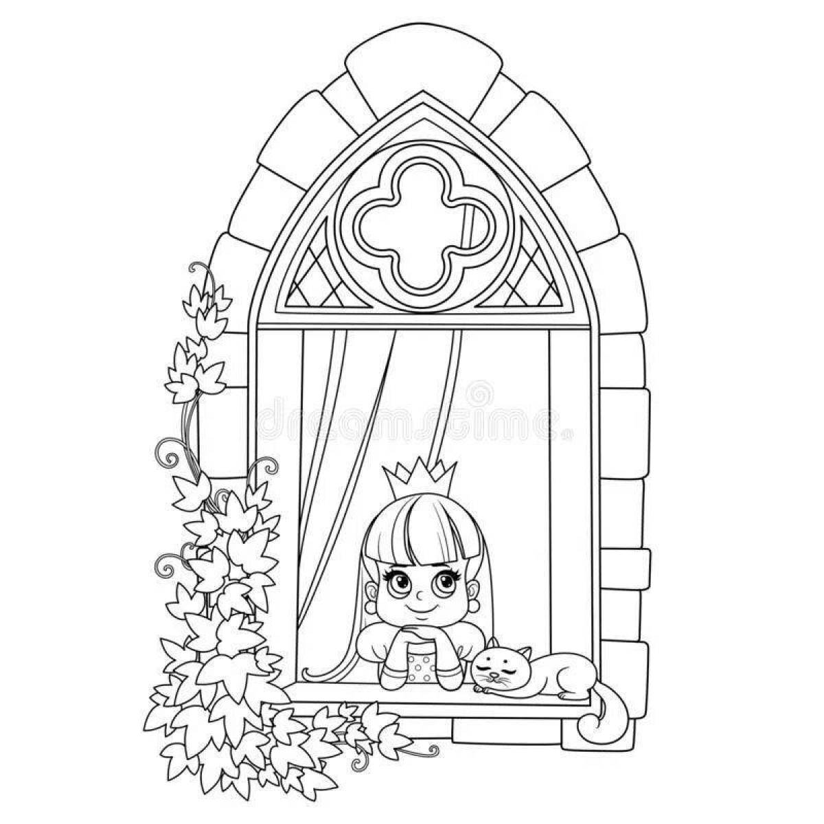 Glamor coloring princess in the castle