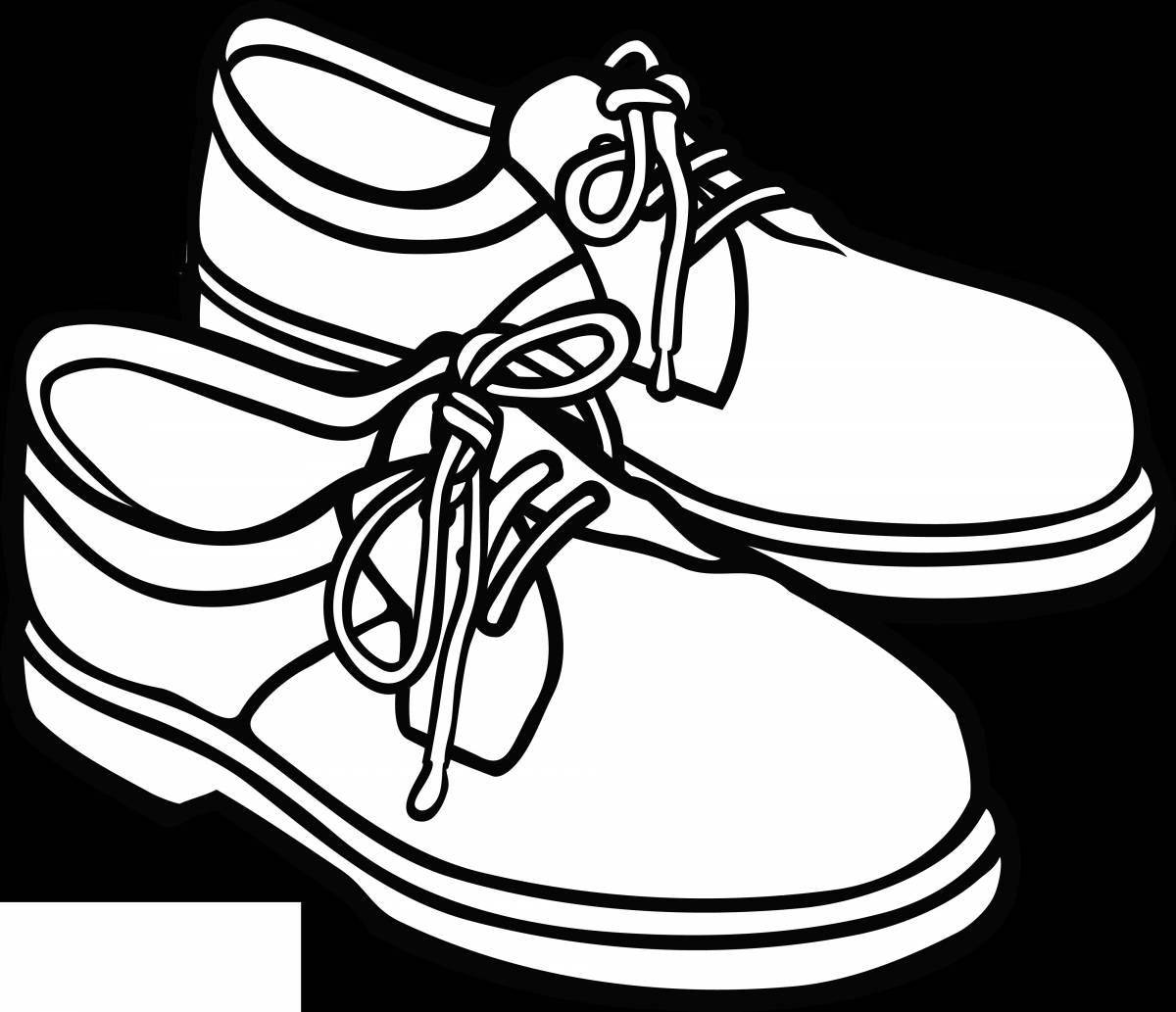 Colorful shoes coloring page for 4-5 year olds