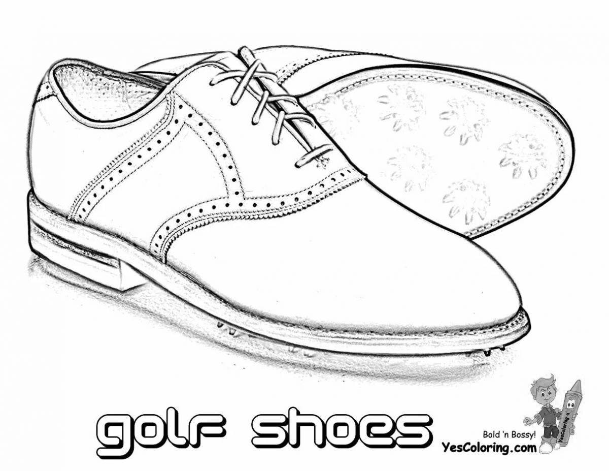 Coloring page funny shoes for children 4-5 years old