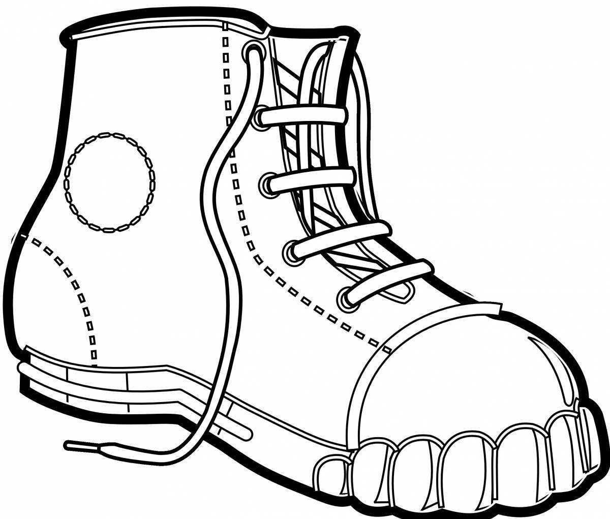 Coloring page magical shoes for children 4-5 years old