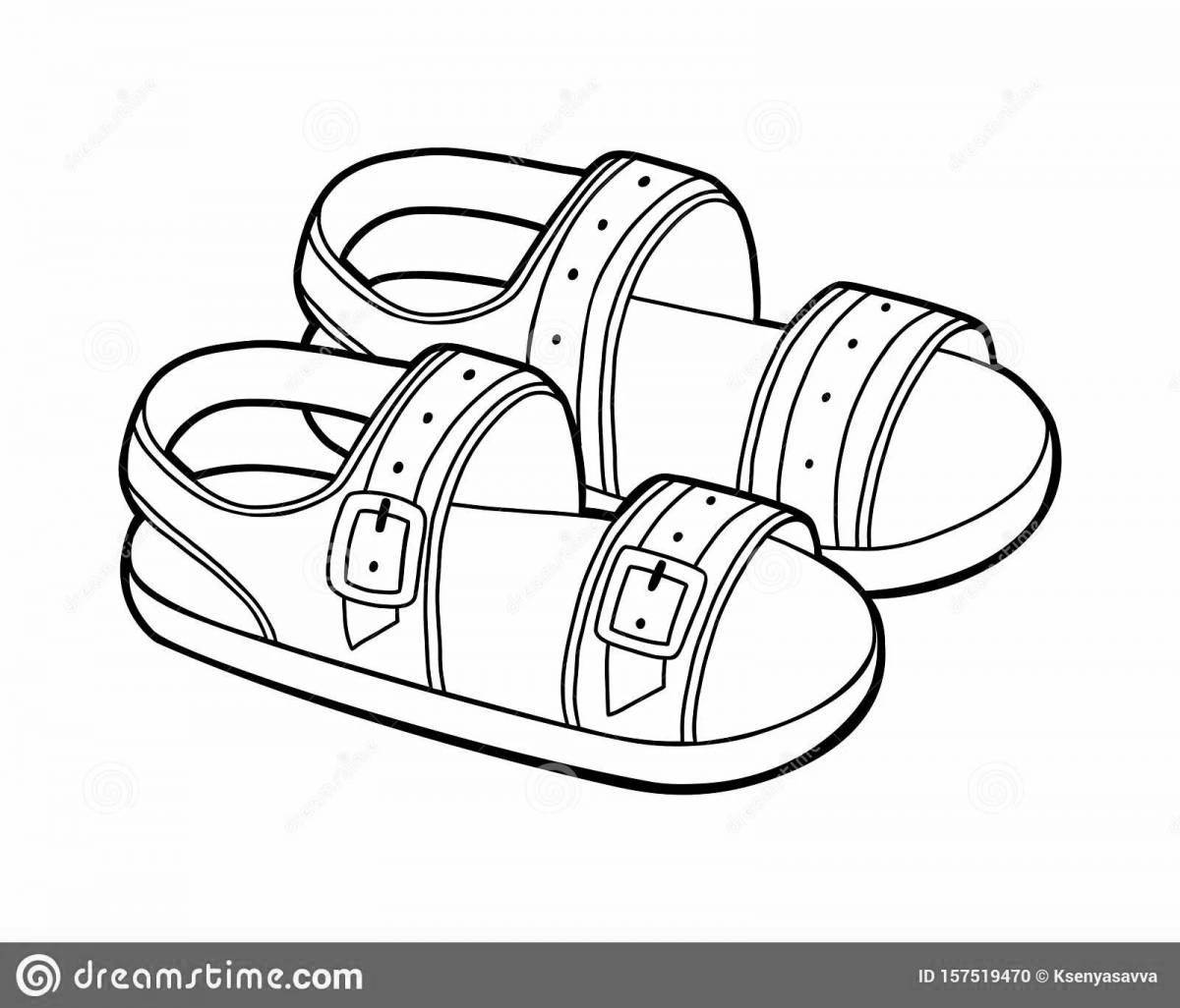 Outstanding shoe coloring page for 4-5 year olds