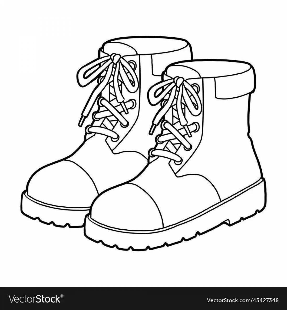 Coloring page spectacular shoes for children 4-5 years old