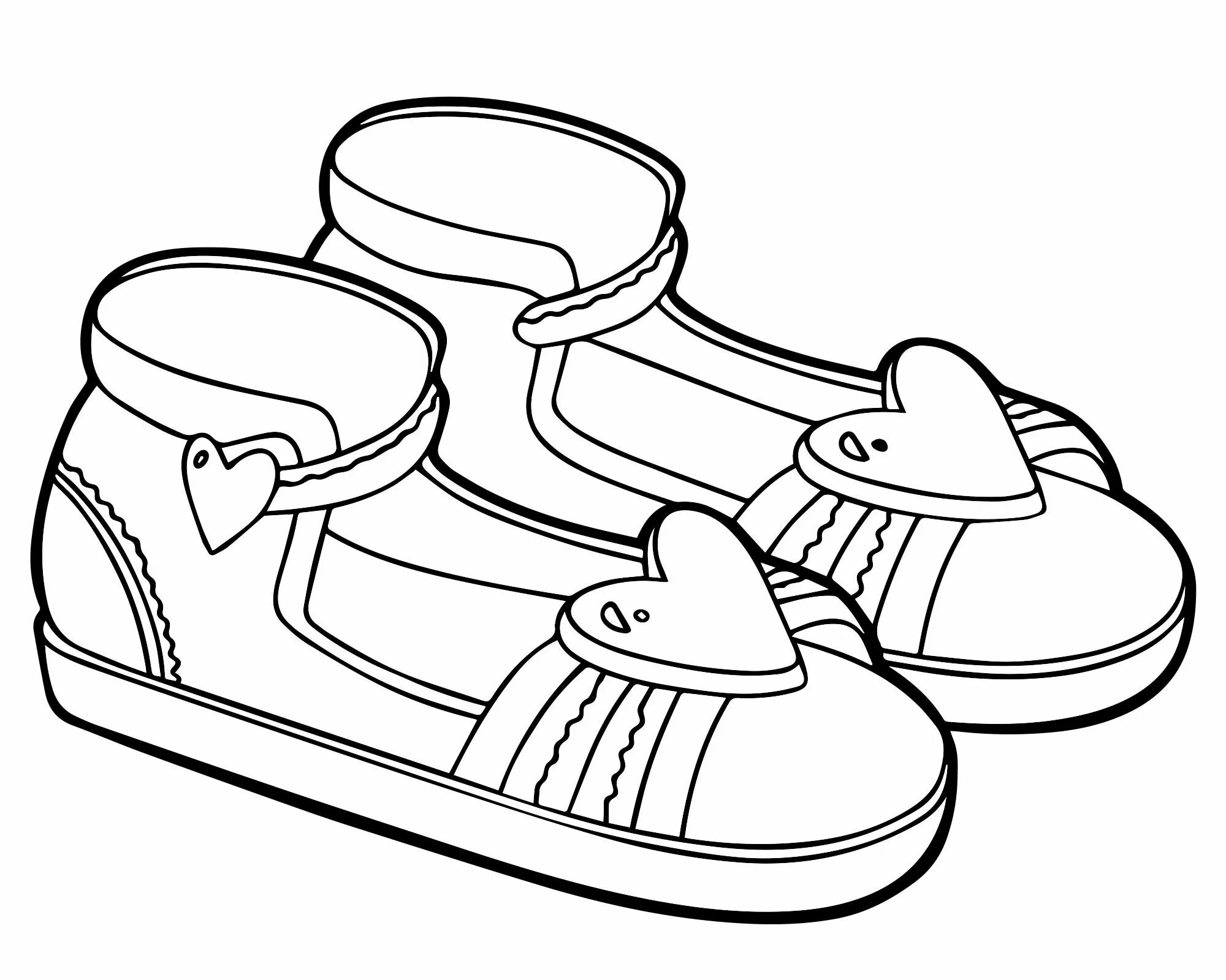 Coloring page glamor shoes for children 4-5 years old