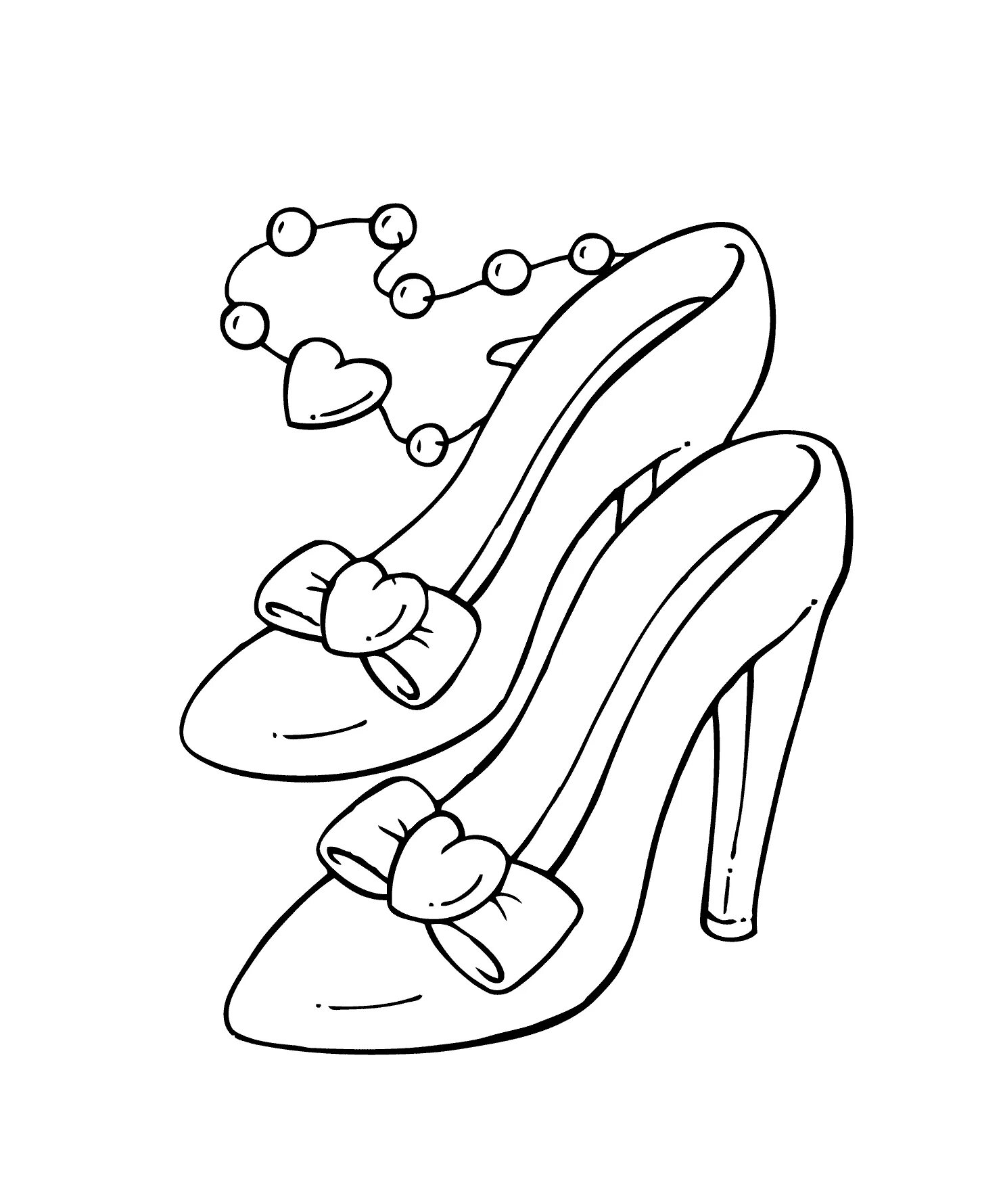 Coloring page wonderful shoes for children 4-5 years old