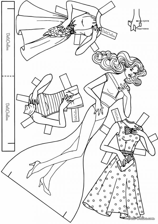 Coloring Pages Paper doll barbie with clothes to cut out (38 pcs ...