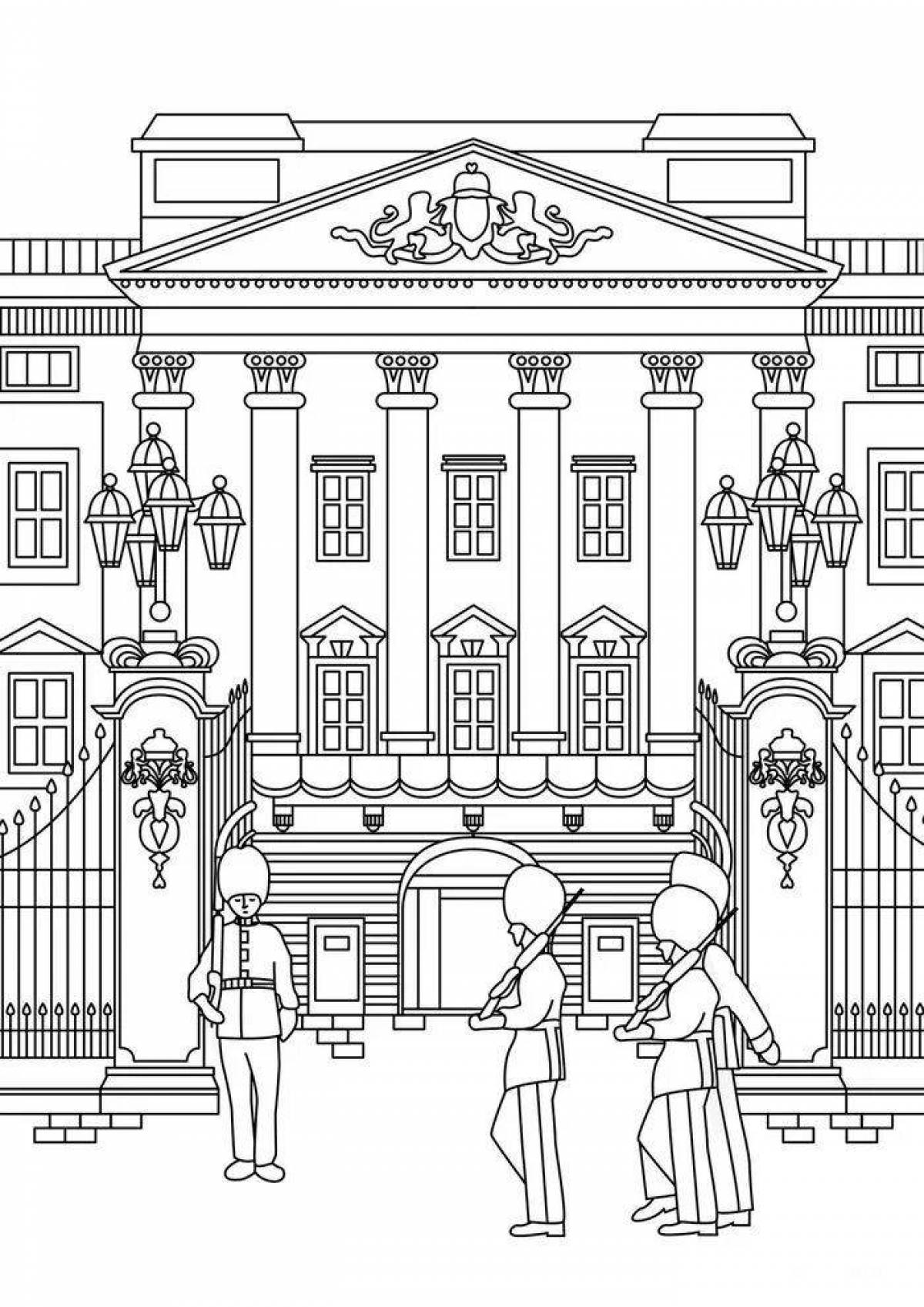 Букингемский дворец в Лондоне раскраска