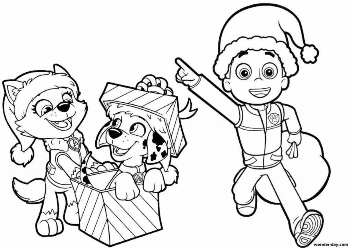 Cheerful coloring paw patrol new year