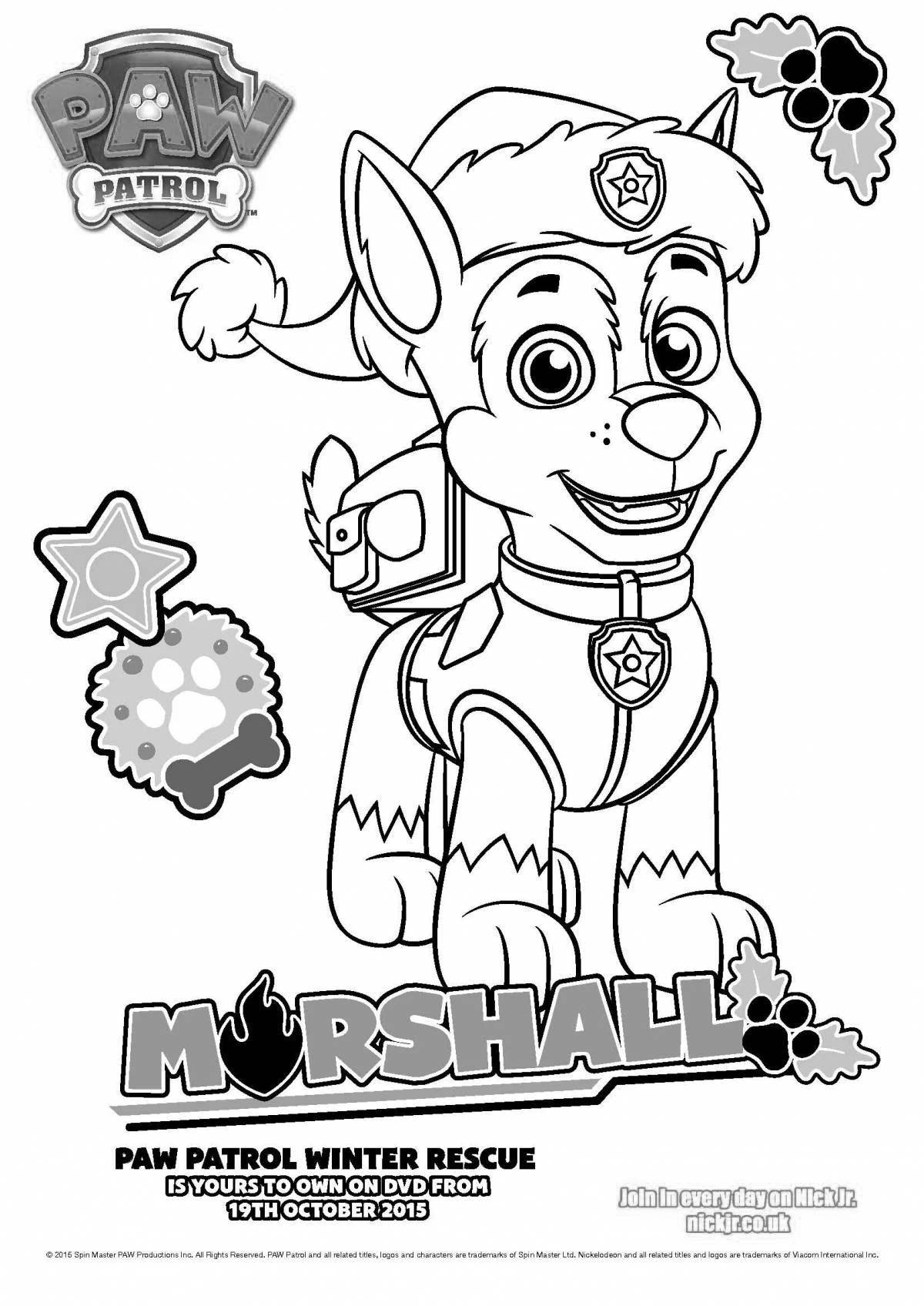 Fun coloring paw patrol new year