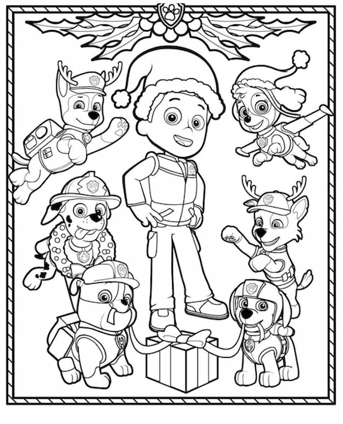 Coloring paw patrol new year