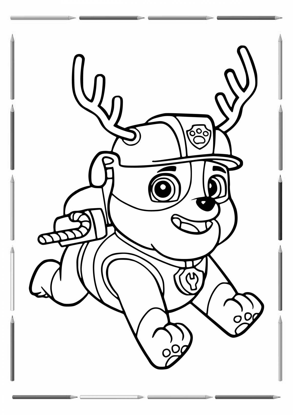 Color-explosive coloring paw patrol new year