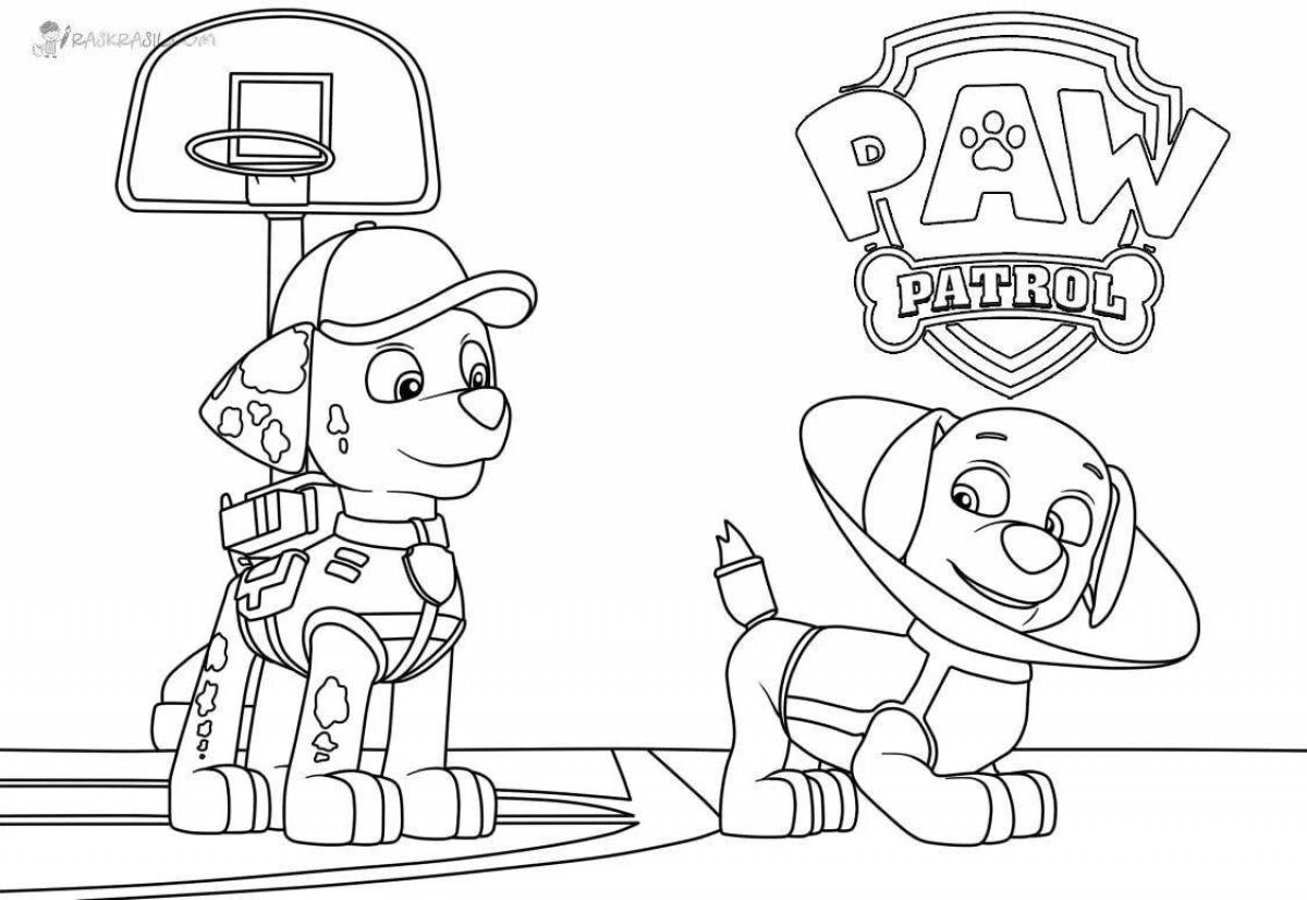 Color frenzy coloring page paw patrol new year