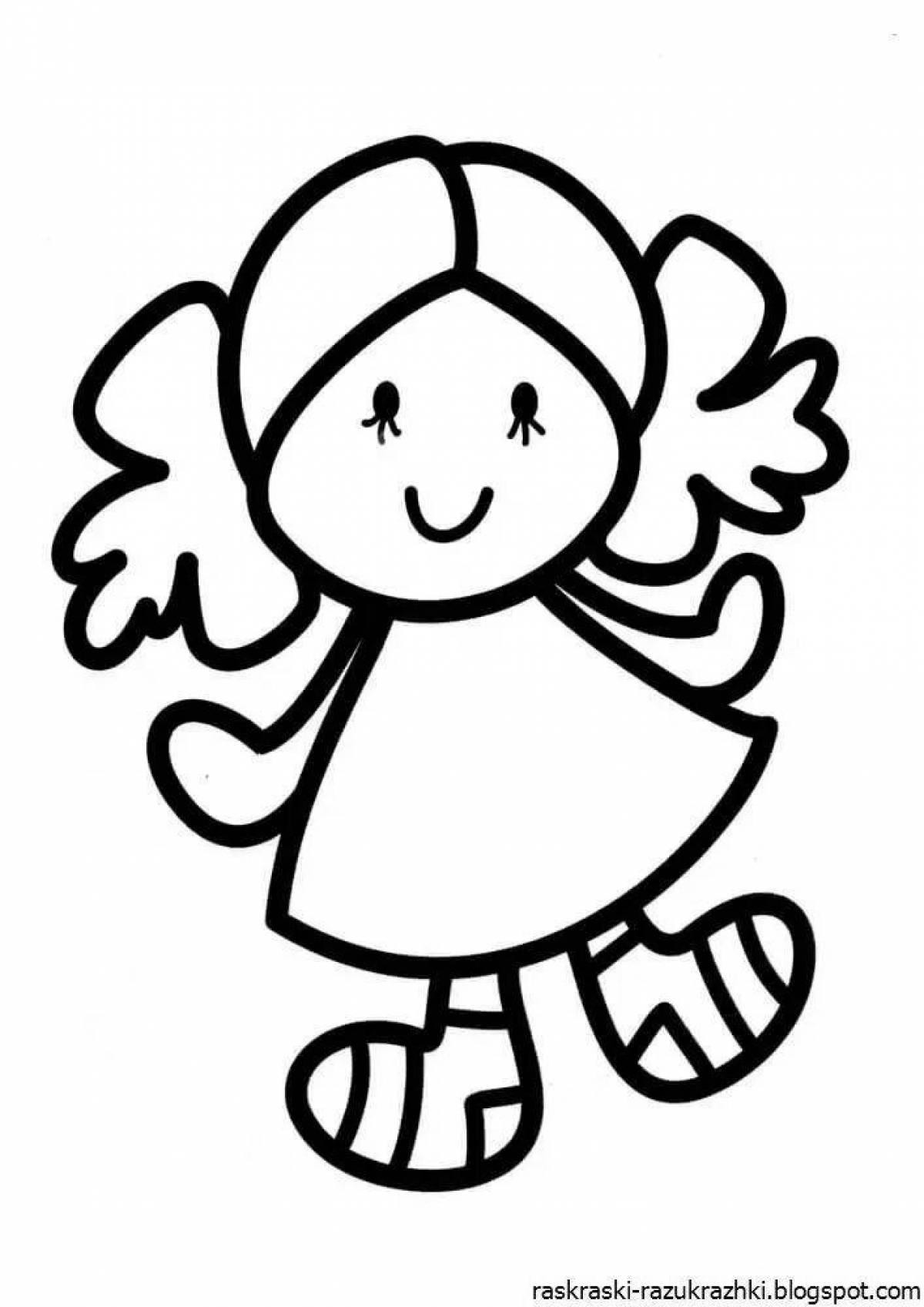 Cute baby doll coloring book