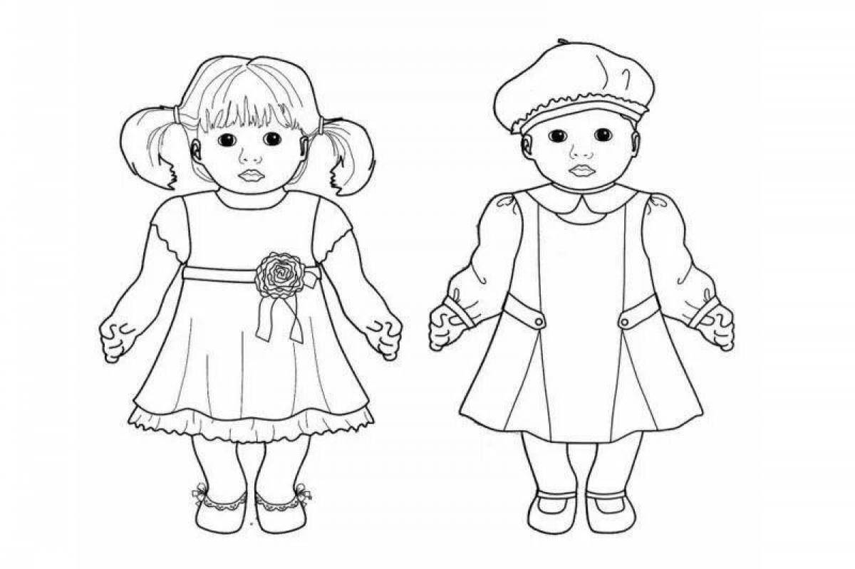 Exquisite baby doll coloring book