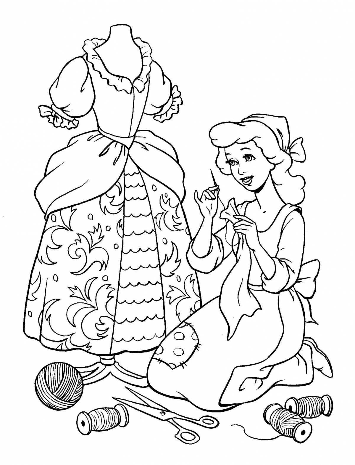 Exquisite Cinderella and Charles Perrault coloring book