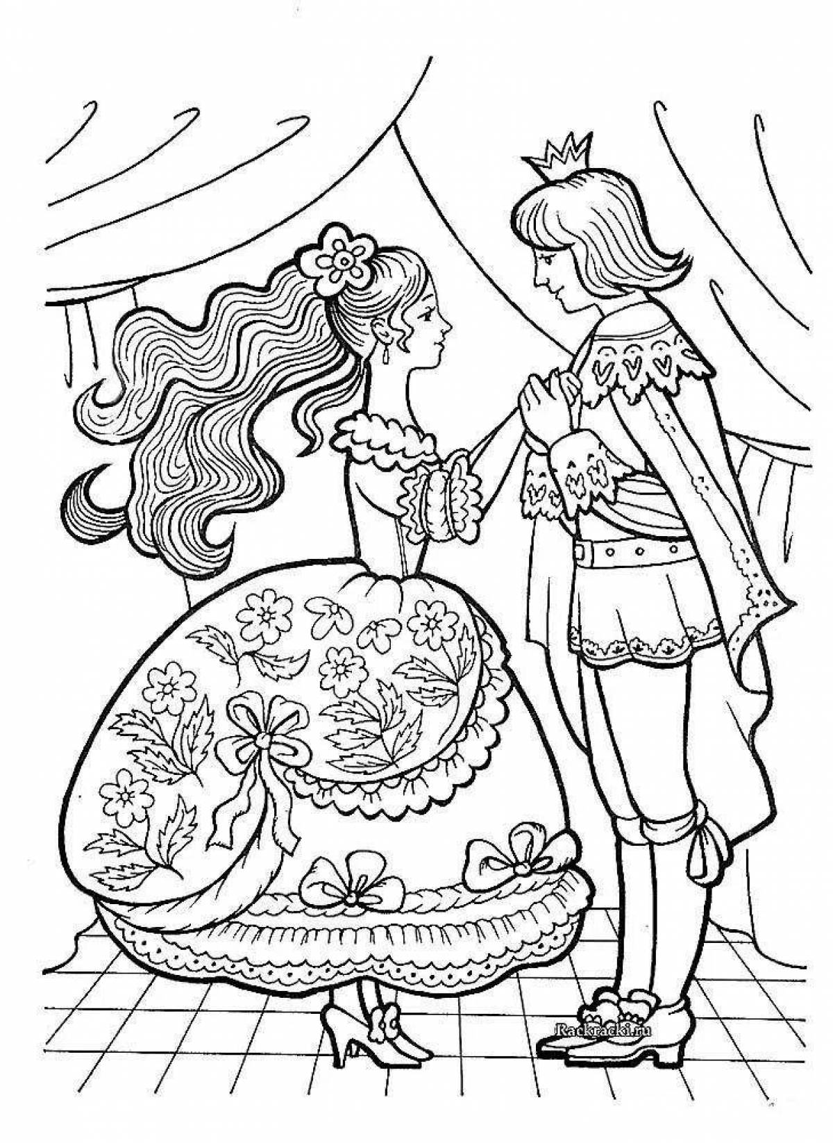 Cute cinderella and charles perrault coloring book