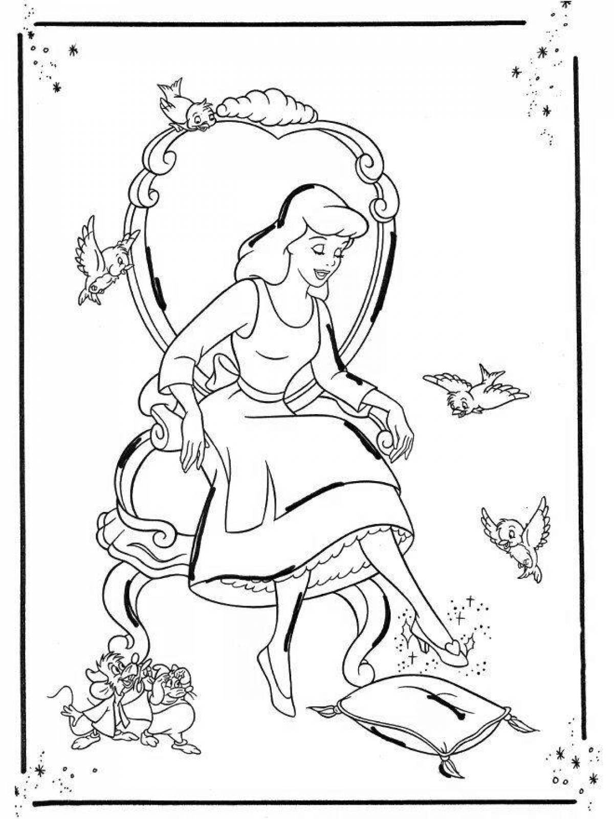 Fancy Cinderella and Charles Perrault coloring book