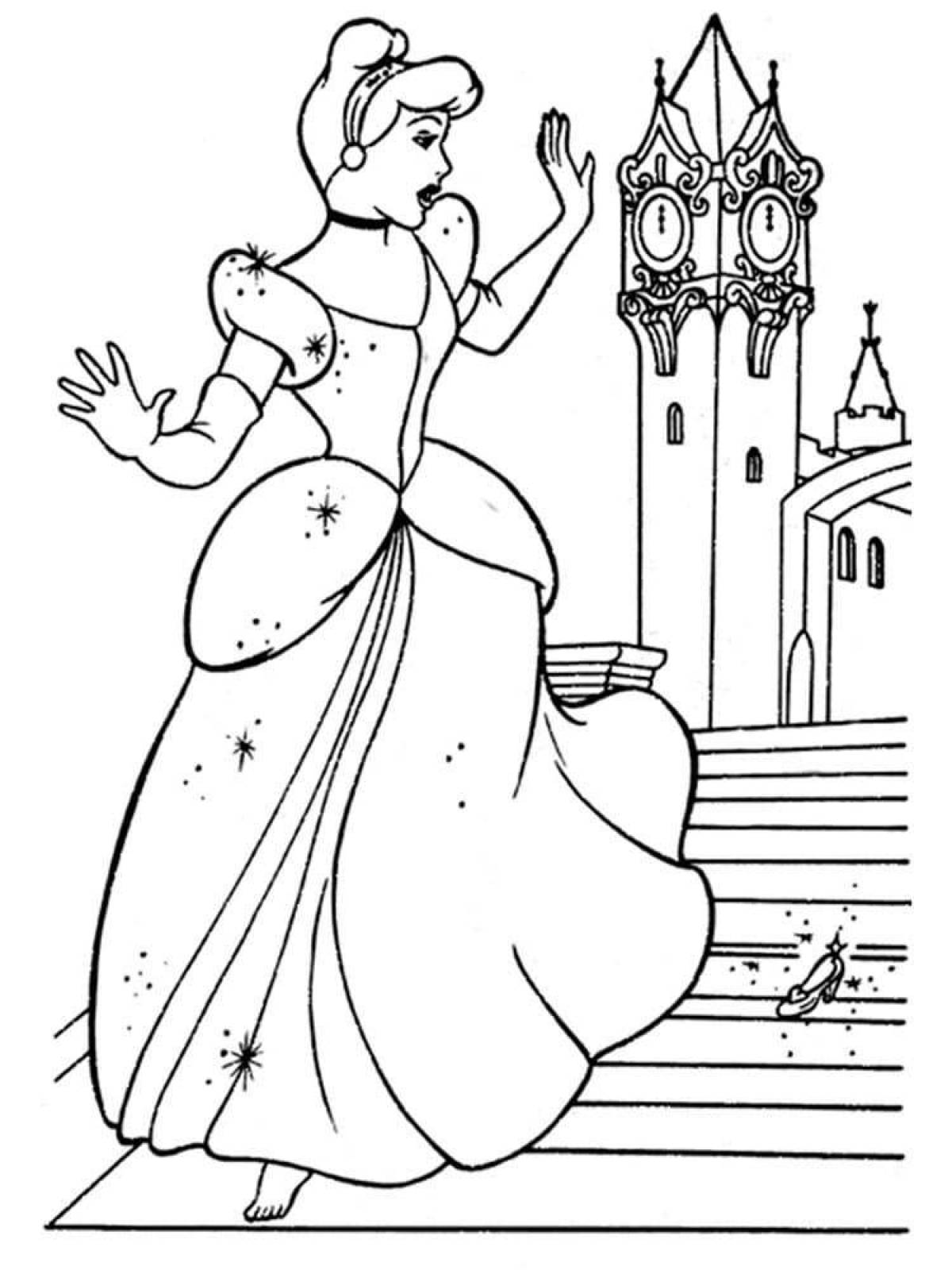 Living Cinderella and Charles Perrault coloring