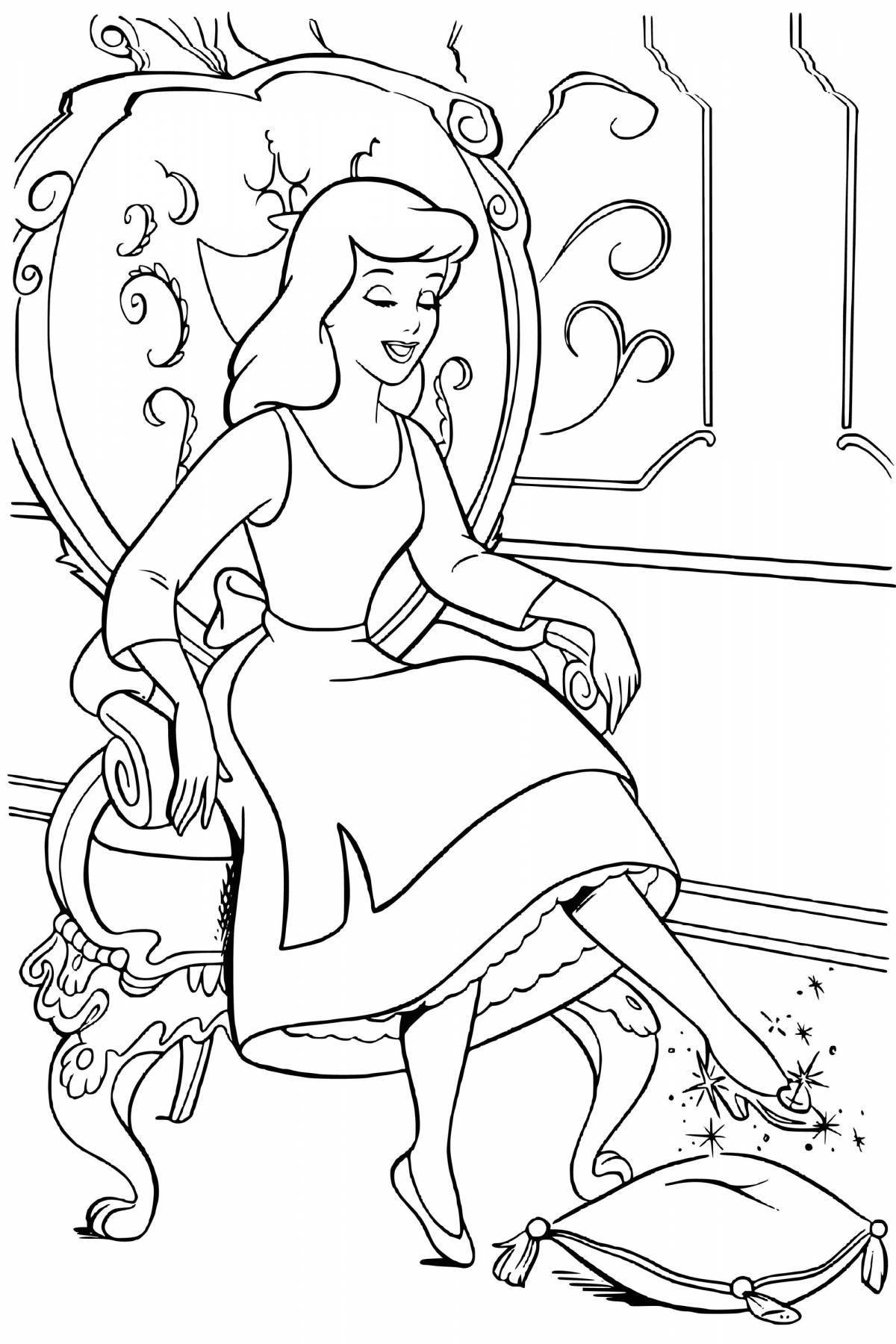 Coloring book exquisite Cinderella and Charles Perrault