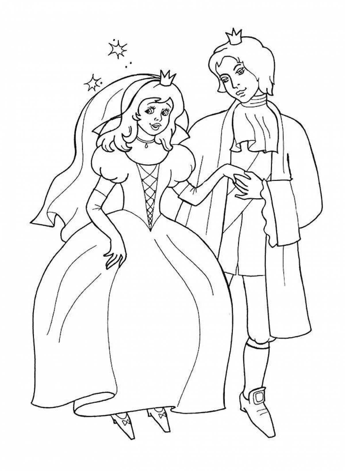 Colouring serene Cinderella and Charles Perrault