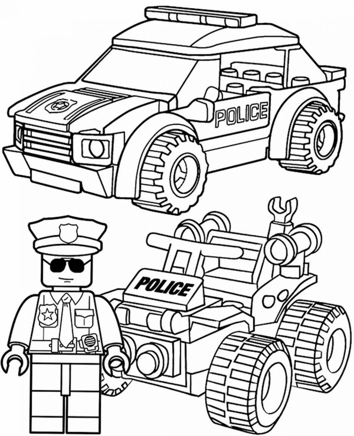 Amazing police car coloring book for kids 5-6 years old